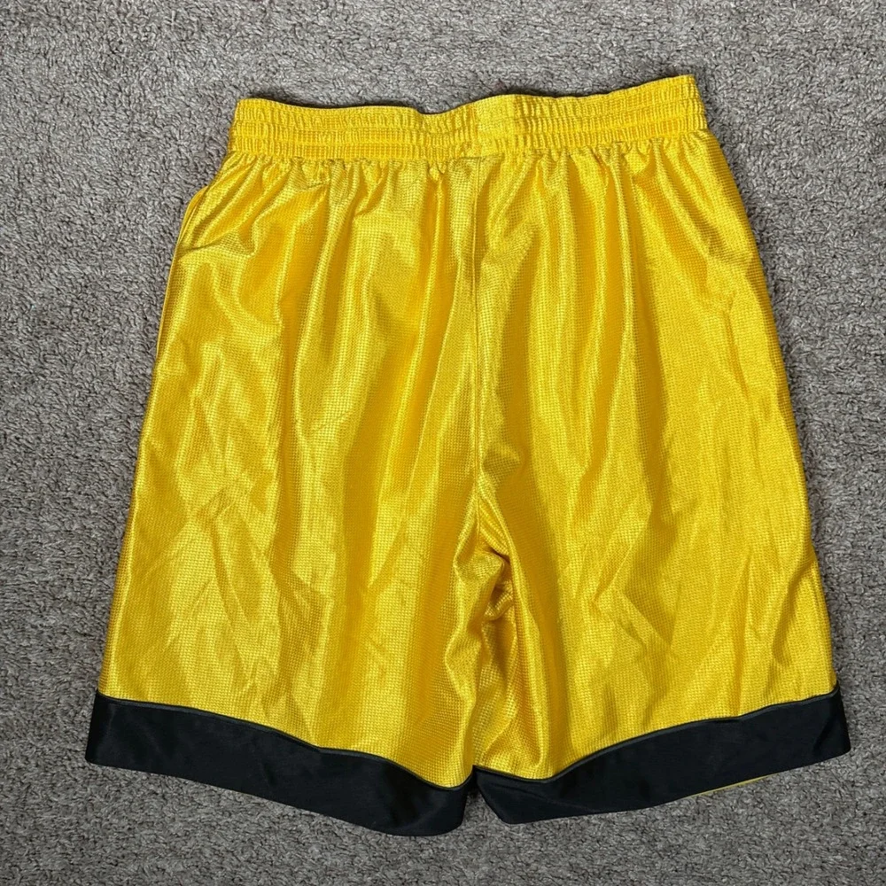 Nike Mens Basketball Shorts Yellow Dazzle Shimmer Athletic Drawstring Large
